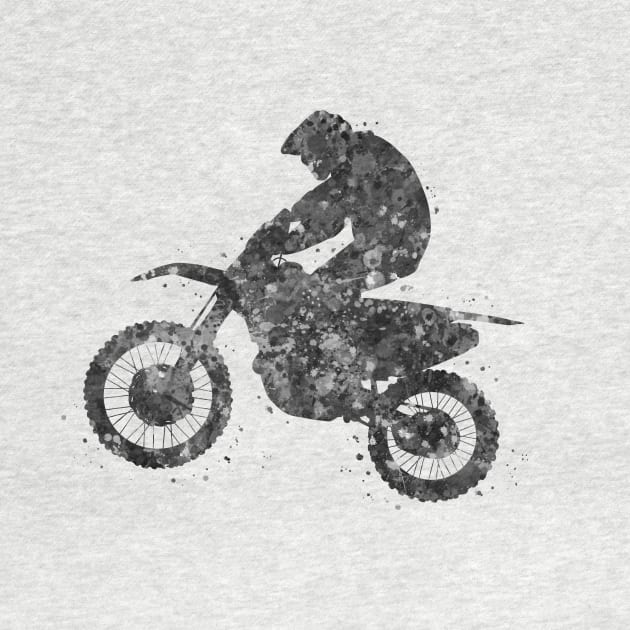 Motocross dirt bike black and white by Yahya Art